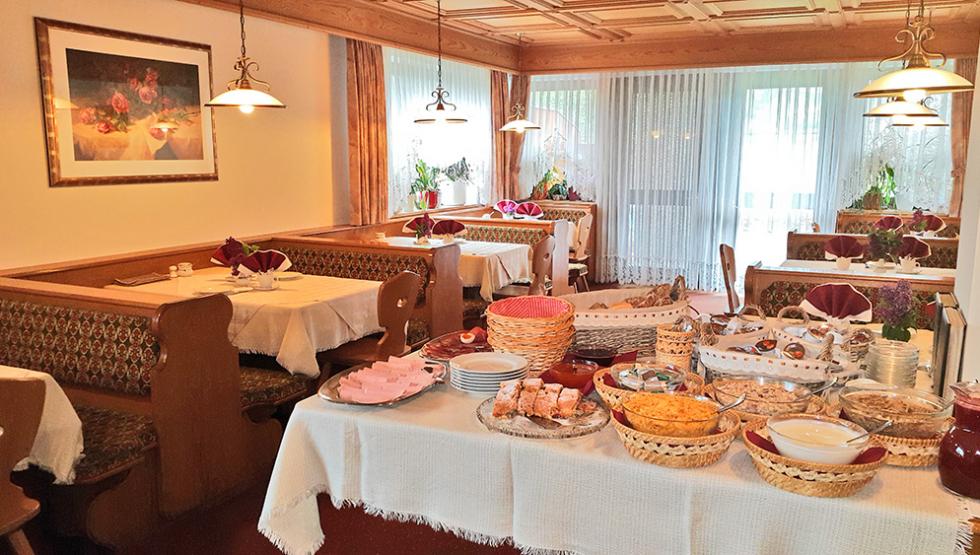 Buffet di prima colazione nel Garni Sonnwend